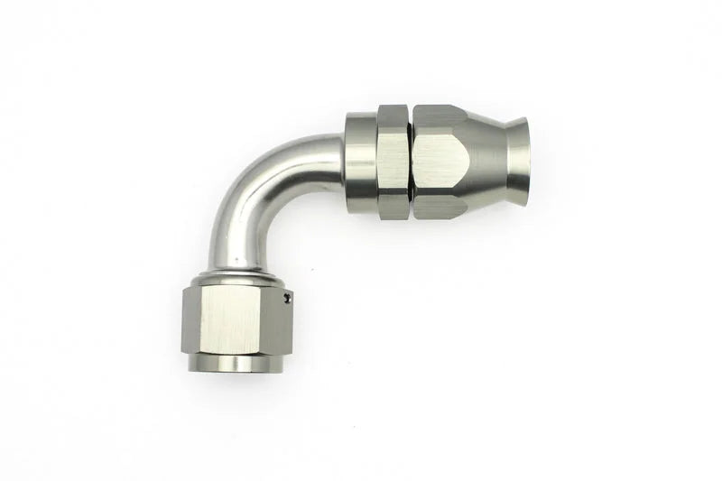 DeatschWerks 10AN Female Swivel 90-Degree Hose End PTFE (Incl. 1 Olive Insert) - Side View