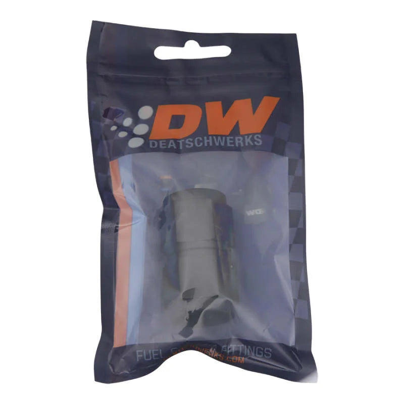 DeatschWerks 10AN Flare Female Swivel to 10AN Flare Female Swivel - Anodized Matte Black - Side View