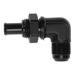 DeatschWerks 10AN Male Flare Bulkhead to 1/2in Hose Barb 90-Degree