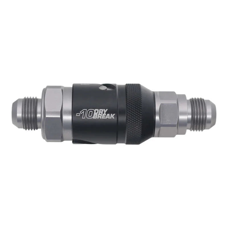 DeatschWerks 10AN Male Flare Quick Disconnect Dry Break Fitting - 2 Pieces Anodized Matte Black - Main Product View