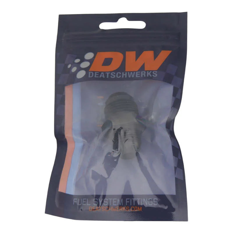 DeatschWerks 10AN Male Flare to 8AN Male Flare Reducer Straight - Anodized Matte Black - Side View