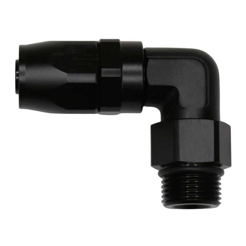DeatschWerks 10AN ORB Female Swivel 90-Degree Hose End CPE - Anodized Matte Black - Main Product View