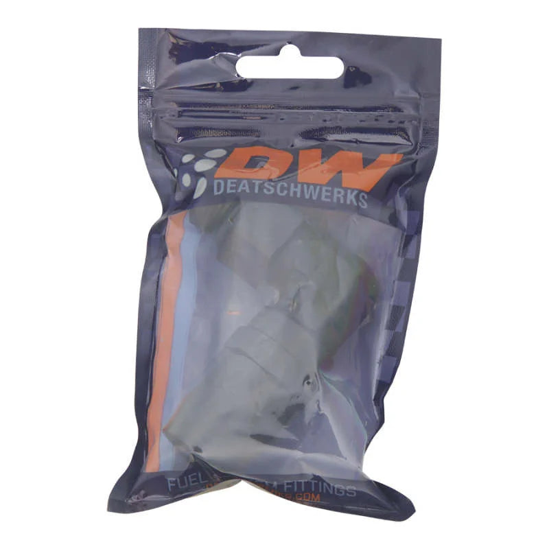 DeatschWerks 10AN ORB Female Swivel 90-Degree Hose End CPE - Anodized Matte Black - Side View