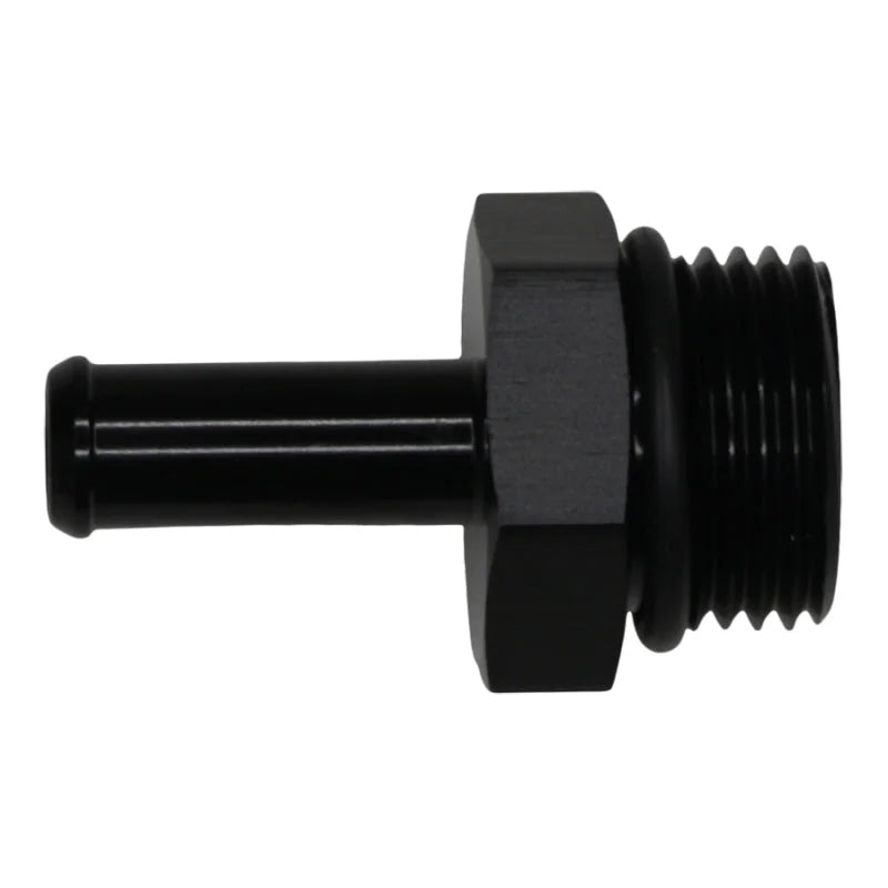 DeatschWerks 10AN ORB Male to 3/8in Male Barb Fitting - Anodized Matte Black - Main Product View