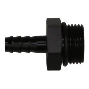 DeatschWerks 10AN ORB Male to 5/16in Male Triple Barb Fitting (Incl O-Ring) - Anodized Matte Black - Main Product View