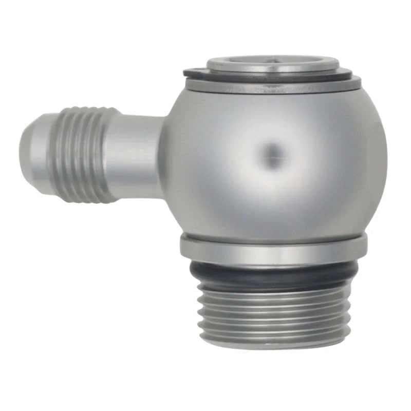 DeatschWerks 10AN ORB Male to 6AN Male Flare Low Profile 90-Degree Swivel - Anodized DW Titanium - Main Product View