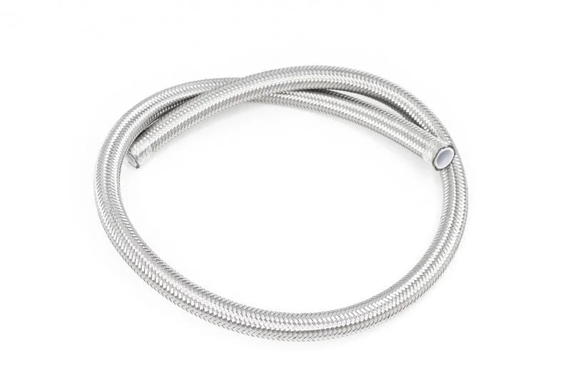 DeatschWerks 10AN SS Double Braided PTFE Hose 3 Feet - Side View