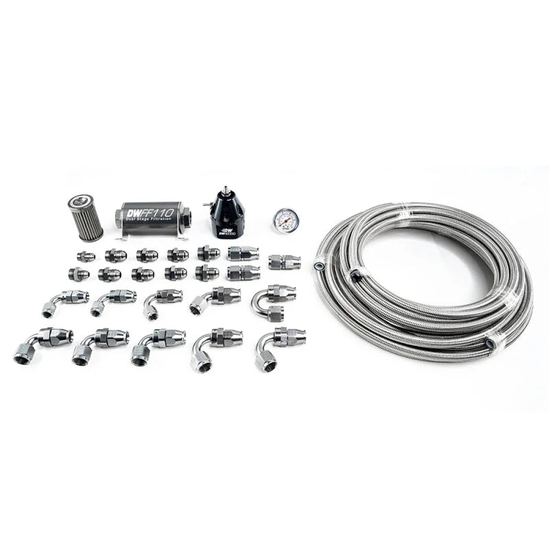 DeatschWerks 11-19 Ford Mustang X2 Series -10AN PTFE Plumbing Kit - Side View