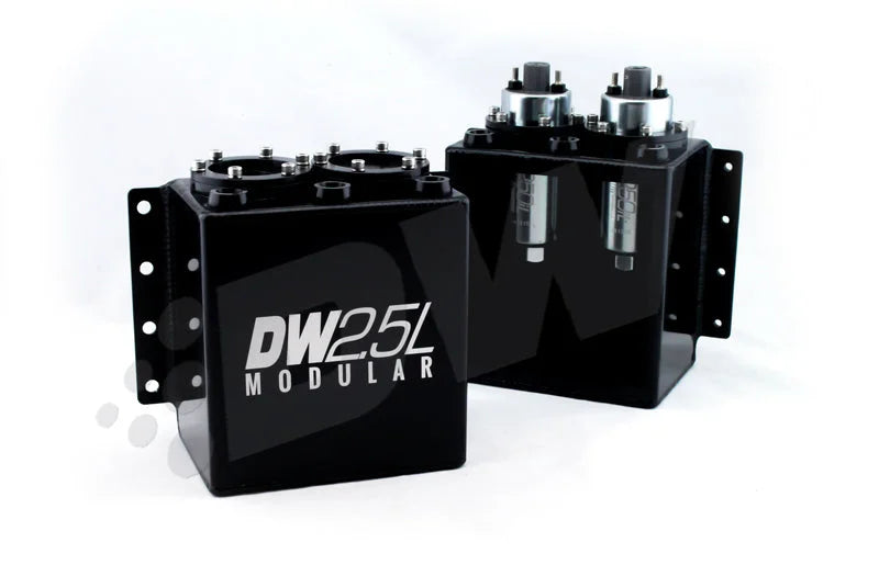 DeatschWerks 2.5L Modular Surge Tank (Fits 1-2 DW250iL Fuel Pumps - Pumps Not Included) - Installation View