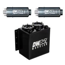 Load image into Gallery viewer, DeatschWerks 2.5L Modular Surge Tank (Incl. 2 DW250iL In-Line Fuel Pump) - Main Product View