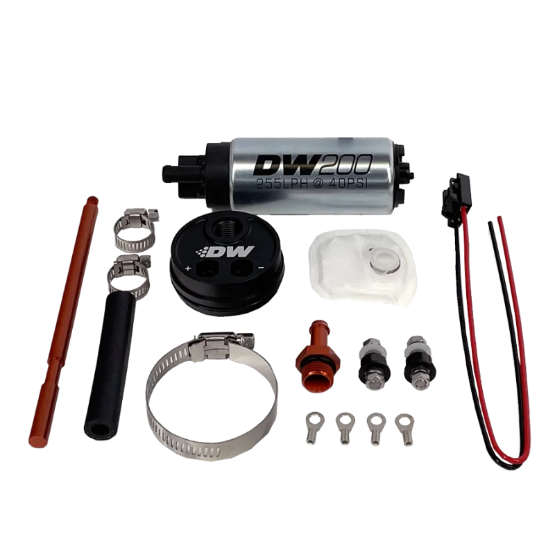 DeatschWerks 2.5L Module Surge Tank In-Tank Pump Adapter w/ DW200 255lph Fuel Pump - Side View