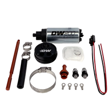 Load image into Gallery viewer, DeatschWerks 2.5L Module Surge Tank In-Tank Pump Adapter w/ DW200 255lph Fuel Pump - Side View