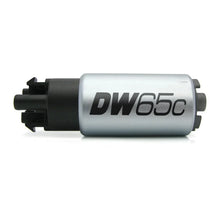 Load image into Gallery viewer, DeatschWerks 265 LPH DW65C Series Compact Fuel Pump w/ Mounting Clips - Side View