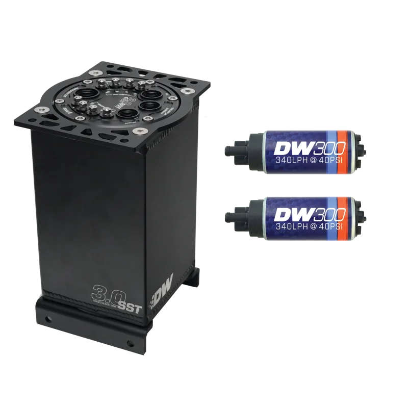 DeatschWerks 3.0L Staged Surge Tank w/ DW300 Fuel Pumps - Main Product View