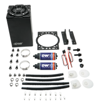 Load image into Gallery viewer, DeatschWerks 3.0L Staged Surge Tank w/ DW300 Fuel Pumps - Side View