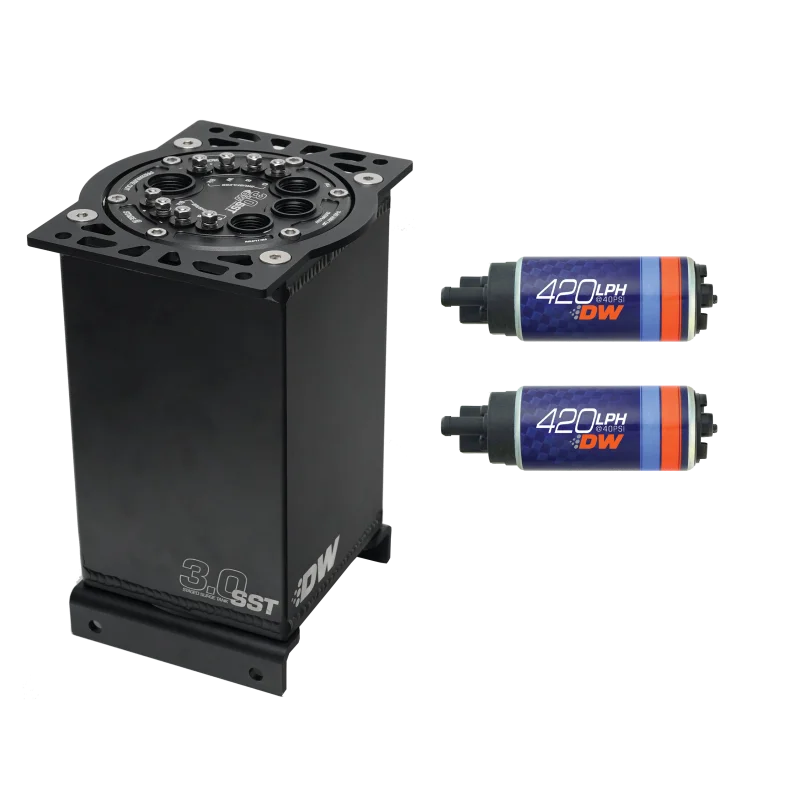 DeatschWerks 3.0L Staged Surge Tank w/ DW420 Fuel Pumps - Main Product View