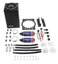 Load image into Gallery viewer, DeatschWerks 3.0L Staged Surge Tank w/ DW420 Fuel Pumps - Side View