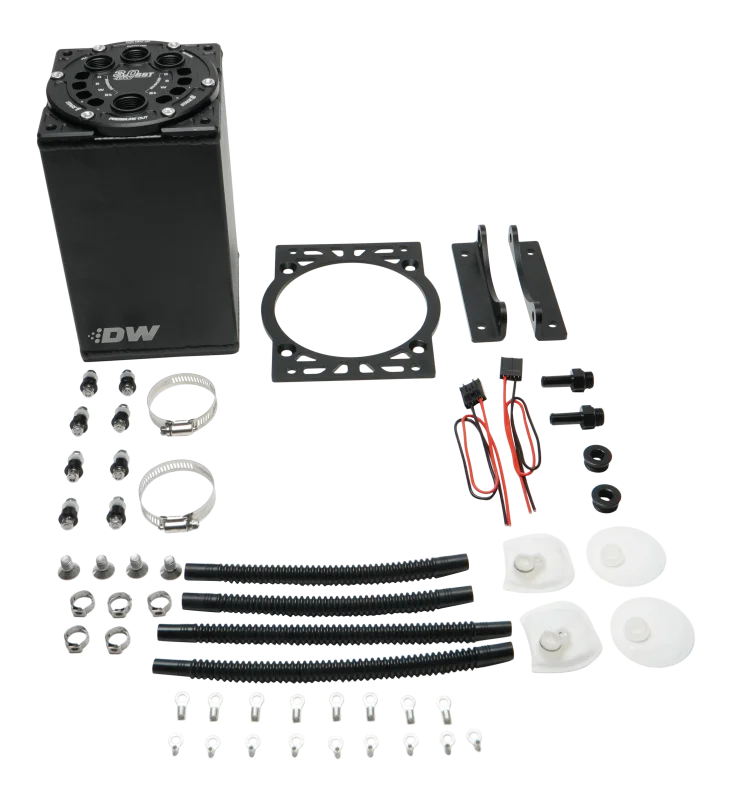 DeatschWerks 3.0L Staged Surge Tank w/o Pumps - Side View