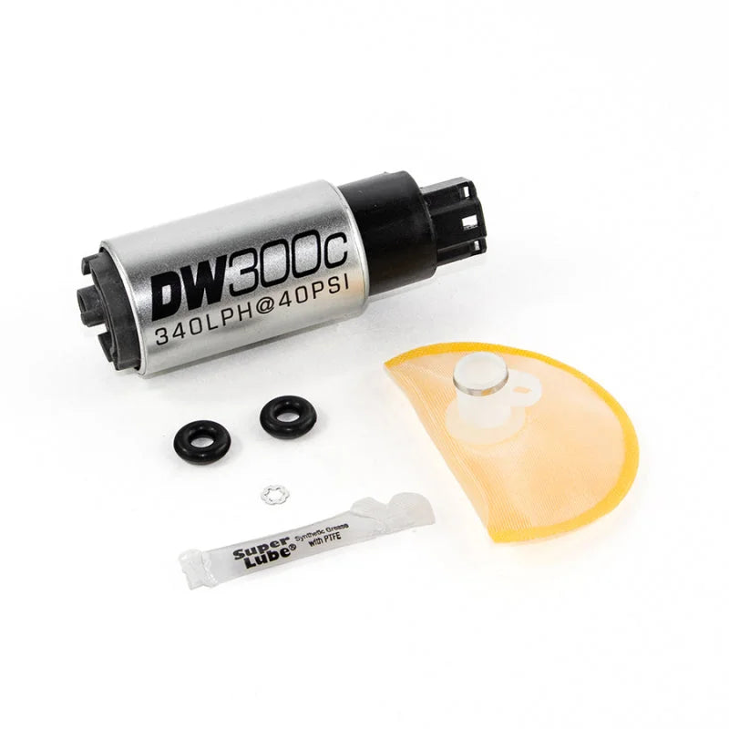 DeatschWerks 340lph DW300C Compact Fuel Pump Set Up Kit (w/o Mount Clips) fits 2007-2013 Holden Commodore - Side View