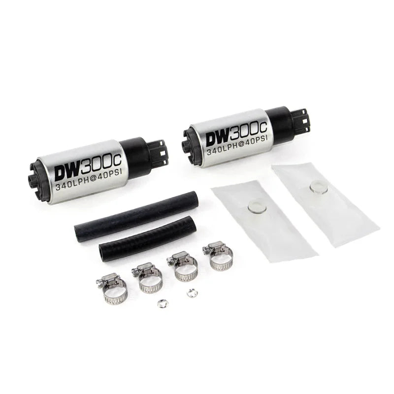 DeatschWerks 340lph DW300C Compact Fuel Pump w/ 99-04 Ford Lightning Set Up Kit (w/o Mounting Clips) - Side View