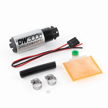 Load image into Gallery viewer, DeatschWerks 340lph DW300C Compact Fuel Pump w/ Universal Install Kit (w/ Mounting Clips)