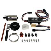 Load image into Gallery viewer, DeatschWerks 3.5L Module Surge Tank In-Tank Pump Adapter w/ DW440 Brushless &amp; Controller 440lph Pump - Side View