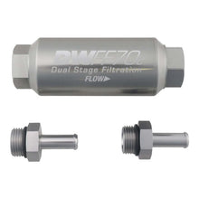 Load image into Gallery viewer, DeatschWerks 3/8in 10 Micron 70mm Compact In-Line Fuel Filter Kit