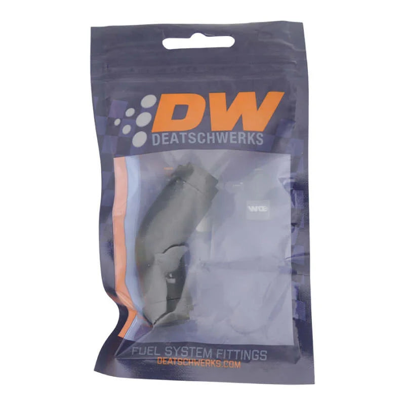 DeatschWerks 3/8in Female EFI Quick Connect to 3/8in Female EFI Quick Connect - Anodized Matte Black - Side View