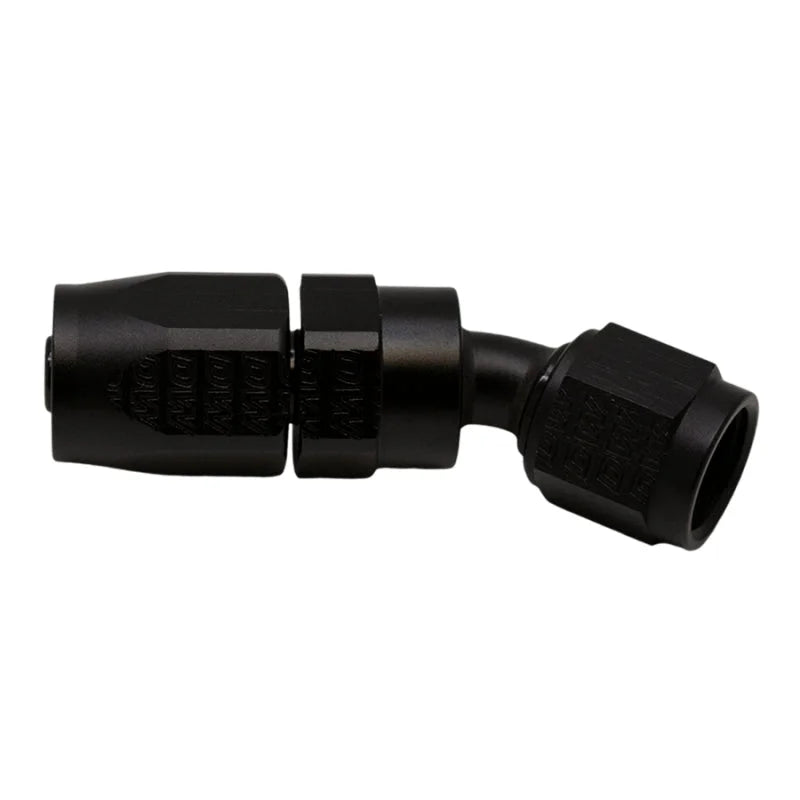 DeatschWerks 6 AN Female Flare Swivel 30-Degree Hose End CPE - Anodized Matte Black - Main Product View
