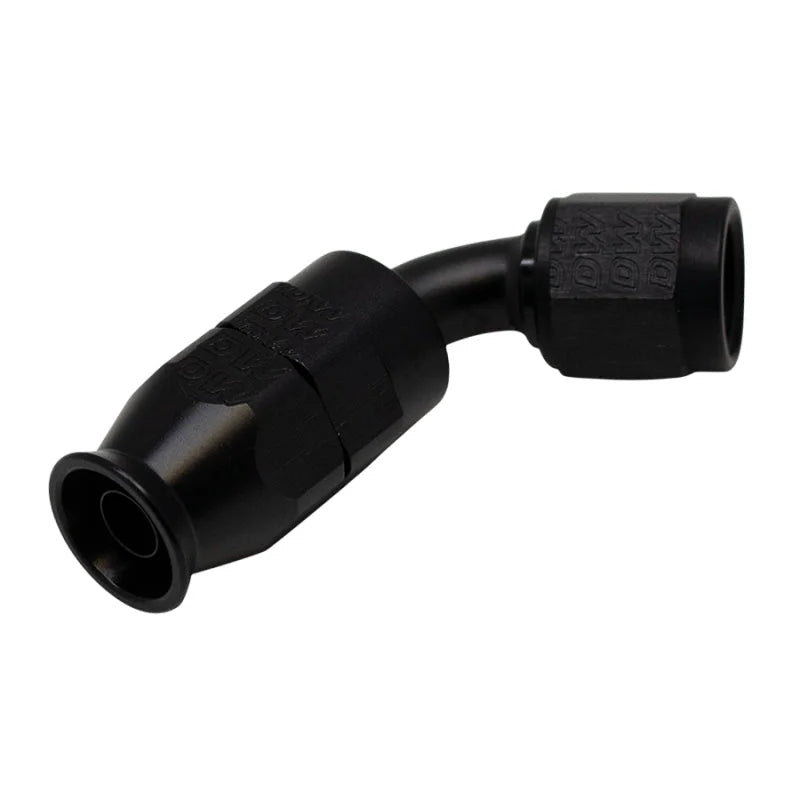 DeatschWerks 6 AN Female Flare Swivel 60-Degree Hose End PTFE - Anodized Matte Black - Main Product View