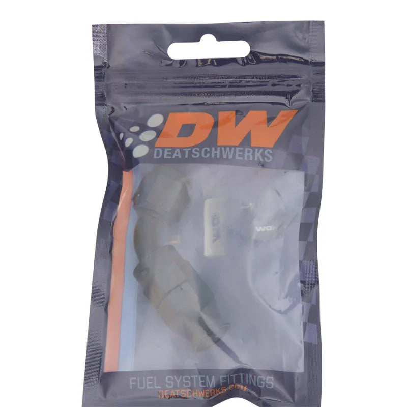 DeatschWerks 6 AN Female Flare Swivel 60-Degree Hose End PTFE - Anodized Matte Black - Side View