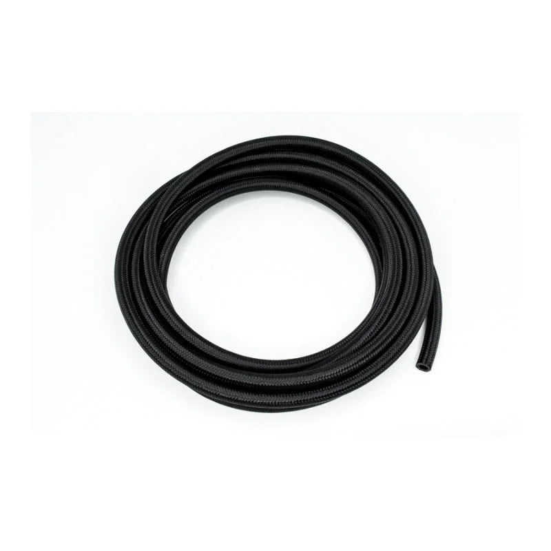 DeatschWerks 6AN Black Nylon Braided CPE Hose 20 Feet - Side View