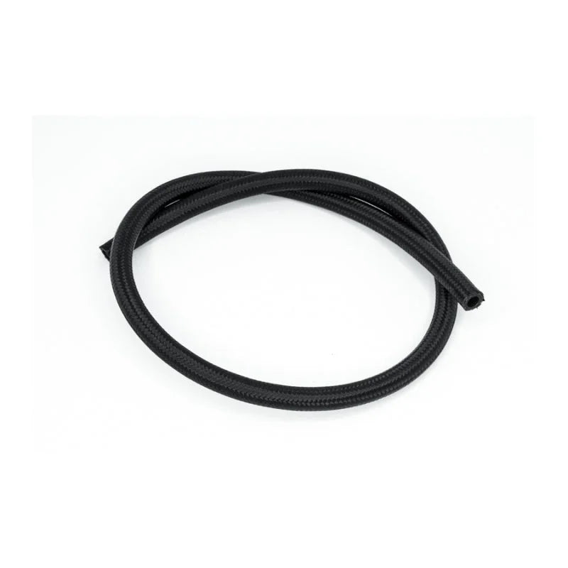 DeatschWerks 6AN Black Nylon Braided CPE Hose 3 Feet - Side View