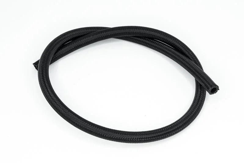 DeatschWerks 6AN Black Nylon Braided CPE Hose 3 Feet - Back View