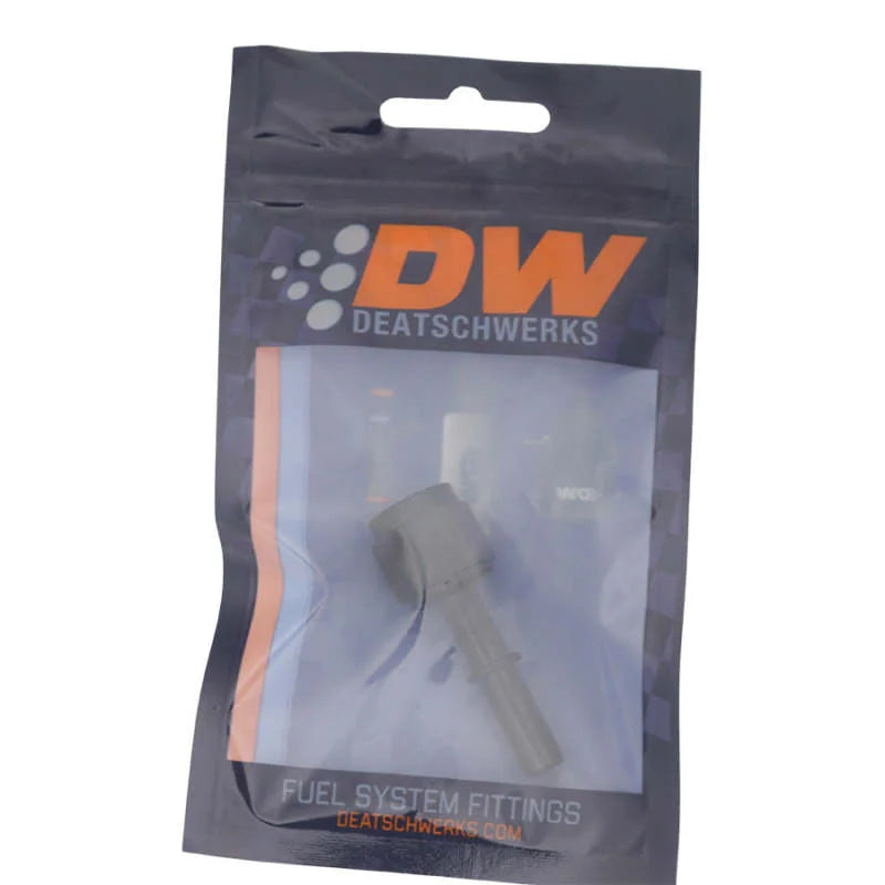 DeatschWerks 6AN Female Flare Swivel to 5/16in Male EFI Quick Disconnect - Anodized Matte Black - Side View