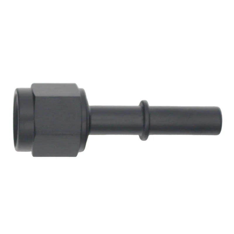 DeatschWerks 6AN Female Flare Swivel to 5/16in Male EFI Quick Disconnect - Anodized Matte Black - Main Product View