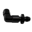 Load image into Gallery viewer, DeatschWerks 6AN Female Flare Swivel to 6AN Male Flare 90-Degree Bulkhead - Anodized Matte Black - Main Product View