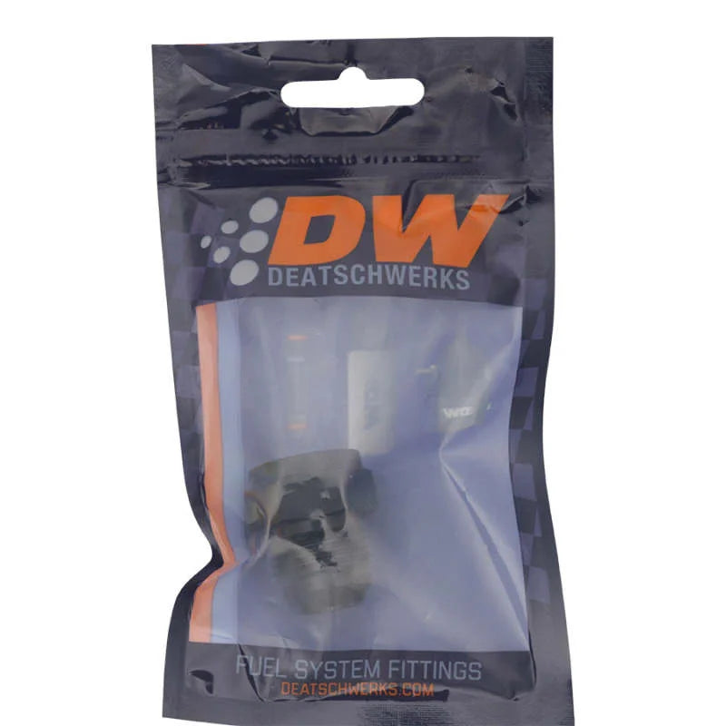 DeatschWerks 6AN Female Flare to 10AN Male Flare Expander - Anodized Matte Black - Side View