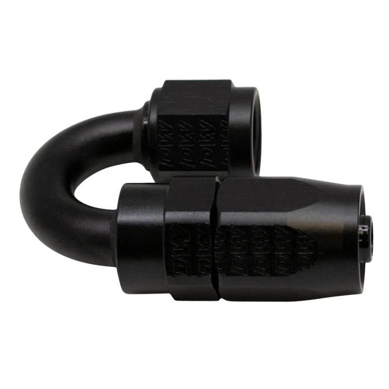 DeatschWerks 6AN Female Swivel 180-Degree Hose End CPE - Anodized Matte Black - Main Product View