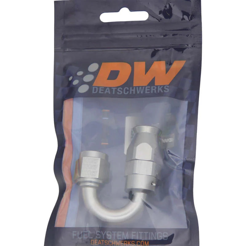 DeatschWerks 6AN Female Swivel 180-Degree Hose End PTFE (Incl. 1 Olive Insert) - Back View