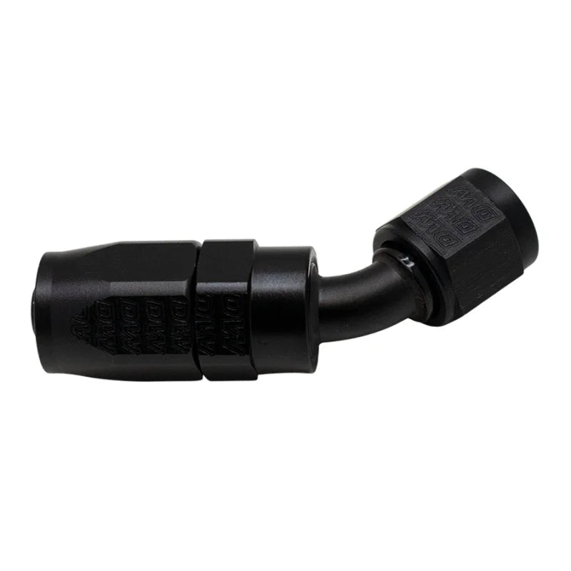 DeatschWerks 6AN Female Swivel 45-Degree Hose End CPE - Anodized Matte Black - Main Product View