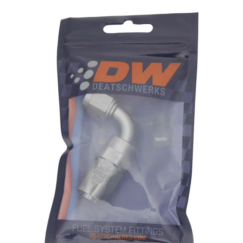 DeatschWerks 6AN Female Swivel 90-Degree Hose End CPE - Detail View