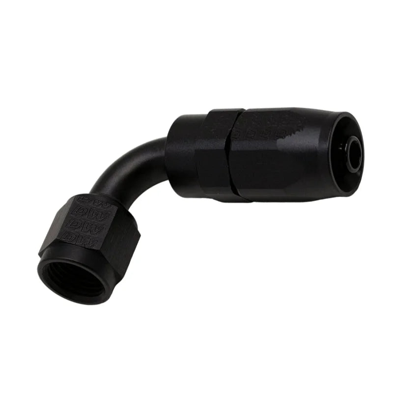 DeatschWerks 6AN Female Swivel 90-Degree Hose End CPE - Anodized Matte Black - Main Product View