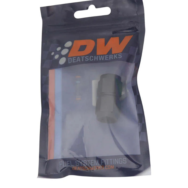 DeatschWerks 6AN Flare Female Swivel to 6AN Flare Female Swivel - Anodized Matte Black - Side View