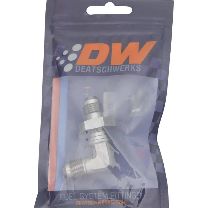 DeatschWerks 6AN Male Flare To 6AN Male Flare Bulkhead Adapter 90-Degree (Incl. Nut) - Additional View 6