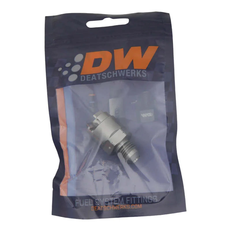 DeatschWerks 6AN Male Flare to 1/4in Female EFI Quick Connect Adapter - Side View