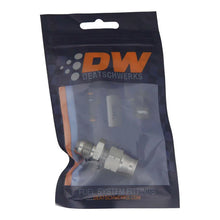 Load image into Gallery viewer, DeatschWerks 6AN Male Flare to 3/8in Hardline Compression Adapter - Includes 1 Olive Insert - Side View