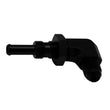 Load image into Gallery viewer, DeatschWerks 6AN Male Flare to 5/16in Male Barb Bulkhead Adapter 90-Degree - Anodized Matte Black - Main Product View