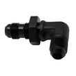Load image into Gallery viewer, DeatschWerks 6AN Male Flare to 6AN Male Flare Bulkhead Adapter 90-Degree - Anodized Matte Black - Main Product View