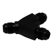 Load image into Gallery viewer, DeatschWerks 6AN Male Flare to 6AN Male Flare to 6AN Male Flare Y Fitting - Anodized Matte Black - Main Product View